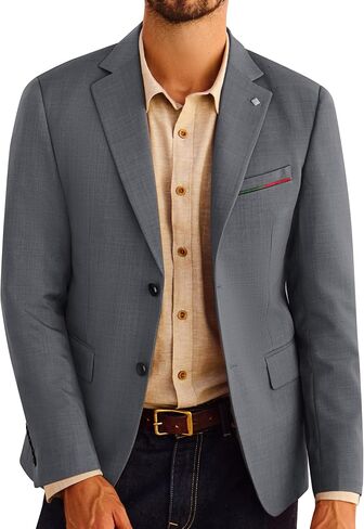 PJ PAUL JONES Mens Blazer Lightweight Sport Coats Casual Two Buttons Notched Lapel Suit Jacket with Removable Brooch in Saudi Arabia