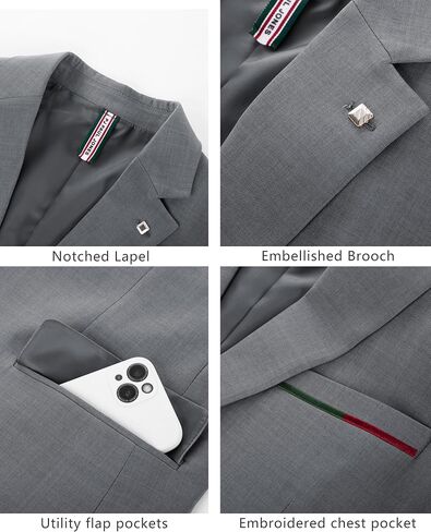 PJ PAUL JONES Mens Blazer Lightweight Sport Coats Casual Two Buttons Notched Lapel Suit Jacket with Removable Brooch in Saudi Arabia