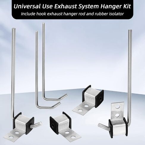 قضيب شماعات العادم من الفولاذ المقاوم للصدأ ملحوم على شماعة نظام العادم الثقيلة شماعة نظام العادم 3/8 بوصة طول 10 بوصة، حزمة من 3 in Kuwait