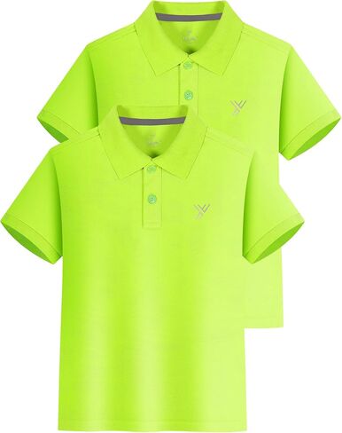 Youper 2-Pack Boys Performance Polo Shirt, Youth Quick Dry Short Sleeve School Uniform Polo Shirt in Saudi Arabia
