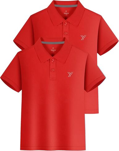 Youper 2-Pack Boys Performance Polo Shirt, Youth Quick Dry Short Sleeve School Uniform Polo Shirt in Saudi Arabia