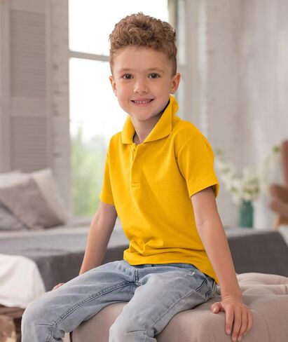 Boys Polo Shirt Short Sleeve Button Down Shirt Moisture Wicking Golf Shirts Performance Polo Shirts for kids in Saudi Arabia