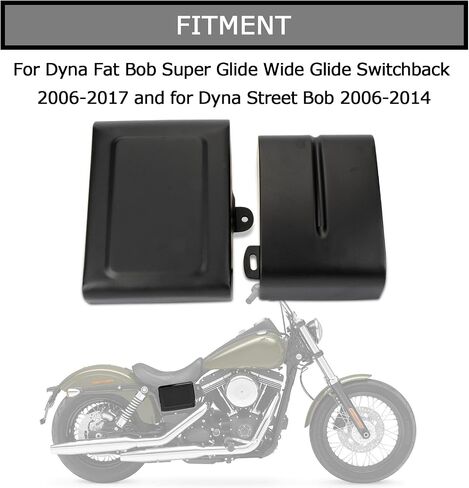 PSLER Battery Side Covers Fairing Side Panel for Dyna Fat Bob Super Glide Wide Glide Switchback 2006-2017 and for Dyna Street Bob 2006-2014 Matte Black in Saudi Arabia