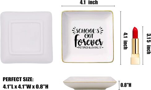 Retirement Gifts for Women-Jewelry Holder Ring Dish Trinket Tray-Retirement Appreciation Gift for Mom Boss Co-worker,Teacher,Nurse,Friends,Wife,Sister-Never Underestimate the Difference You Made in Saudi Arabia