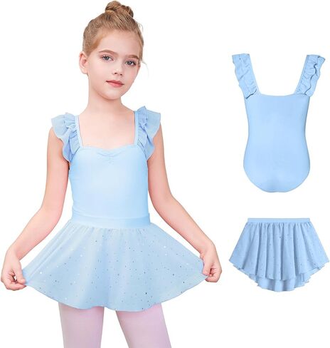 blibean Teen Girls Ballet Dance Dress Gymnastic Leotard with Skirt Size 4-15 Years in Saudi Arabia