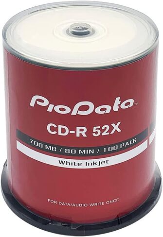 PioData CD-R 52X 700MB Logo أعلى الوسائط القابلة للتسجيل - 100 قرص صندوق كعكة المغزل in Saudi Arabia