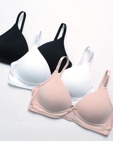 Rene Rofe Girls' Training Bra - 3 Pack Padded Wire-Free A-Cup Girls Sports Bra Cami - Breathable Training Bras for Girls in Saudi Arabia