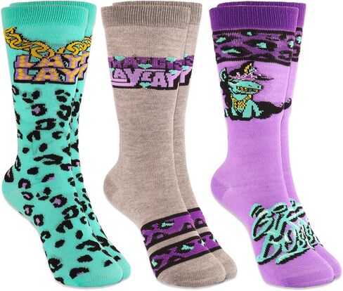 Nickelodeon That Girl Lay Lay Knee High Socks for Girls - Bundle with 3 Pairs of That Girl Lay Lay Socks for Kids Size 9-2.5 Plus Temporary Tattoos | That Girl Lay Lay Clothing in Saudi Arabia