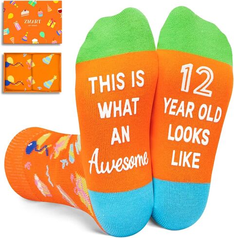 Zmart 12th Year Old Birthday Gifts for Girls - Socks for Tween Girls Boys Age 12, Presents for 12 Year Old Kids, 12 Yr Old Gift Ideas in Saudi Arabia