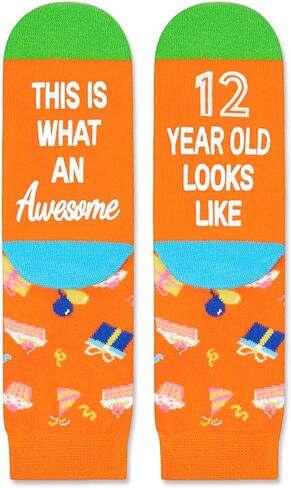 Zmart 12th Year Old Birthday Gifts for Girls - Socks for Tween Girls Boys Age 12, Presents for 12 Year Old Kids, 12 Yr Old Gift Ideas in Saudi Arabia
