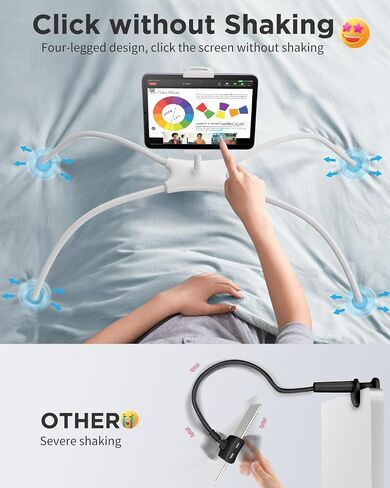 SAIJI for iPad Stand Holder Adjustable Tablet Stand for Desk, Portable Monitor Stand Tablet Holder for Bed Fit for Phones, Tablets, Portable Monitor, Switch and More 4.7"-17.3" Devices in Kuwait