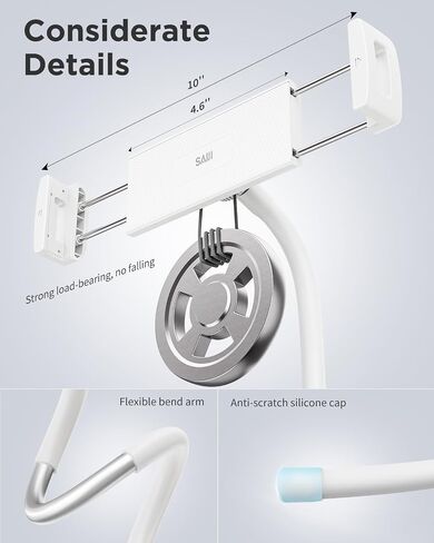 SAIJI for iPad Stand Holder Adjustable Tablet Stand for Desk, Portable Monitor Stand Tablet Holder for Bed Fit for Phones, Tablets, Portable Monitor, Switch and More 4.7"-17.3" Devices in Kuwait