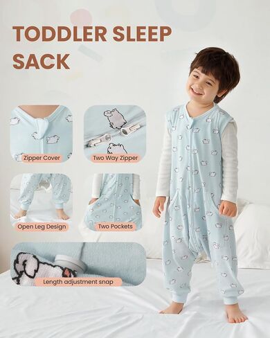 HOMEAL Toddler Sleep Sacks 5t-7t - Sleeveless Sleep Sack with Legs in Saudi Arabia