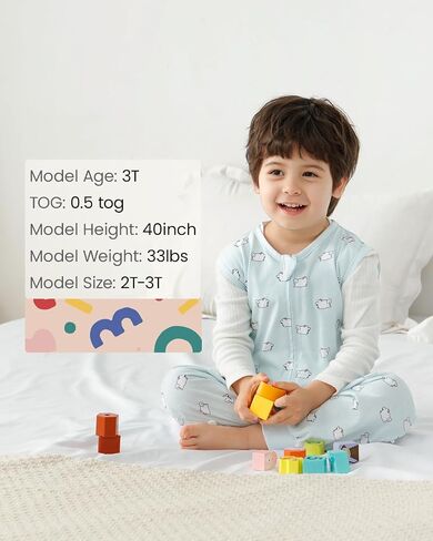 HOMEAL Toddler Sleep Sacks 5t-7t - Sleeveless Sleep Sack with Legs in Saudi Arabia