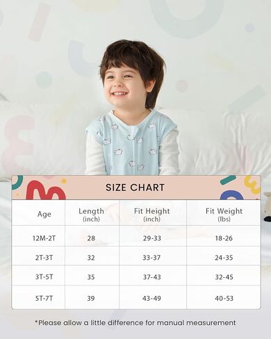 HOMEAL Toddler Sleep Sacks 5t-7t - Sleeveless Sleep Sack with Legs in Saudi Arabia