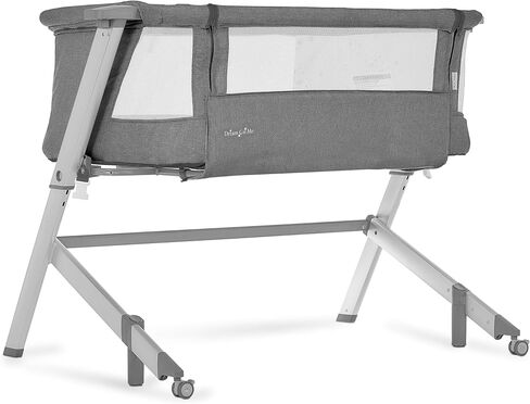 Dream On Me Skylar Bassinet & Bedside Sleeper, Adjustable Height, Grey | Breathable Mesh Sides, Plush Mattress Pad, Wheels with Safety Locks, Compact Fold & Travel Bag Included, BSA Verified in Saudi Arabia