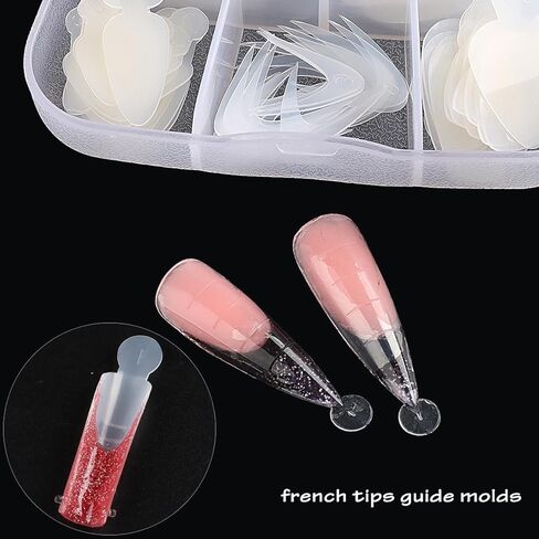 Dual Nail Form Kit, 480pcs Dual Forms for Polygel, Stiletto Coffin Ballerina Nail Extension Forms, 10pcs Nail Clips With Nail Gel Brush Pen Nail Files Buffer, Nail Extension Kit for Beginner in Kuwait