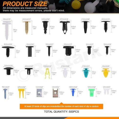 705Pcs Auto Body Bolts & Clips and U Nut Clip Screw and Mixed Auto Retainer Clips Assortment Kit Engine Splash Shield Bolts Hardware Mixed Auto Fender Trim Panel Fasteners for Universal Car in Saudi Arabia