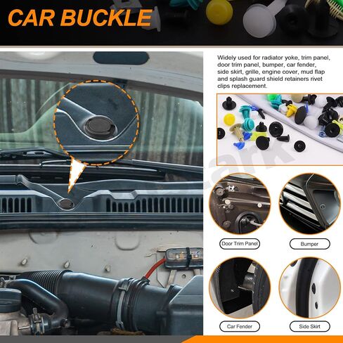 705Pcs Auto Body Bolts & Clips and U Nut Clip Screw and Mixed Auto Retainer Clips Assortment Kit Engine Splash Shield Bolts Hardware Mixed Auto Fender Trim Panel Fasteners for Universal Car in Saudi Arabia