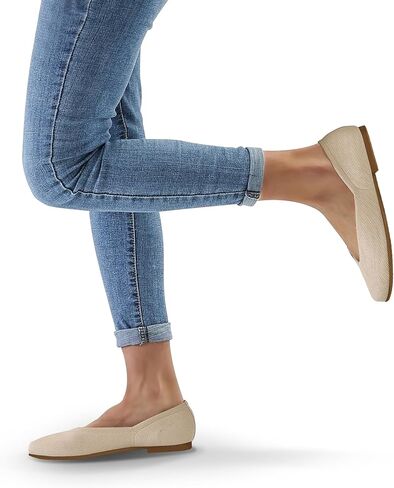 mysoft Women's Ballet Flats Round Toe Comfortable Lightweight Mesh Knit Ballerina Slip On Walking Flat Dress Shoes (Wide Width/Medium) Black in Kuwait