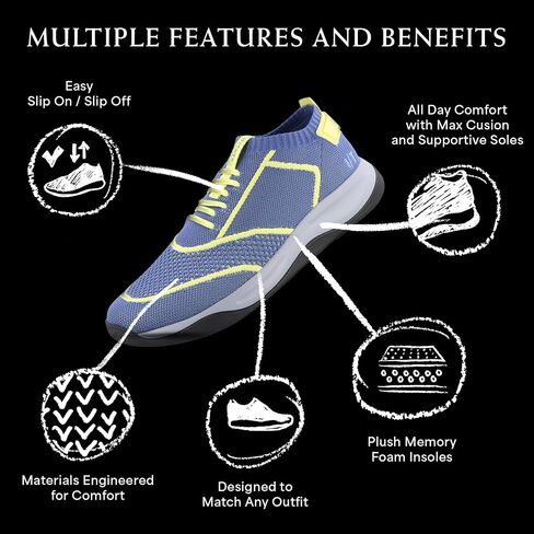 The Callisto Men's Sneaker Knit Slip-On, Men's Casual Footwear for Everyday Wear, Lightweight & Breathable, Multi Colors & Sizes in Saudi Arabia
