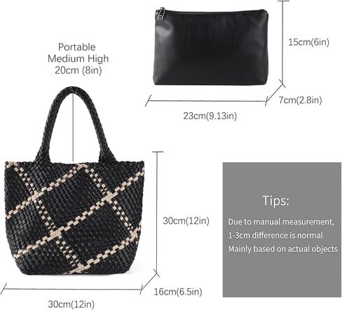 Woven Tote Bag Womens Purse: Vegan Leather Shoulder Handbags - Large Summer Beach Tote Bags - Travel Totes in Saudi Arabia