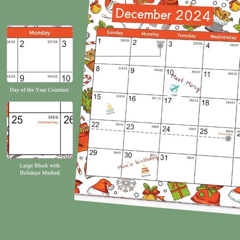 تقويم المكتب 2024-2025، تقويم سطح المكتب الشهري، تقويم الوجه الدائم مع ورق سميك (يوليو 2024 - ديسمبر 2025، 10 بوصة × 8.25 بوصة)، تقويم مكتب قائم للسنة الأكاديمية مع ملصقات مخططة in Kuwait
