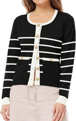 Women's 2024 Casual Long Sleeve Cardigan Crewneck Button Down Open Front Loose Knit Sweater Jackets Coat in Saudi Arabia