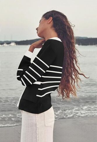 Women's 2024 Casual Long Sleeve Cardigan Crewneck Button Down Open Front Loose Knit Sweater Jackets Coat in Saudi Arabia
