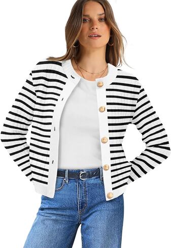 OFEEFAN Womens Cardigan Sweaters Open Front Long Sleeve Button Down Knit Jackets with Pockets 2024 Fall Winter in Saudi Arabia