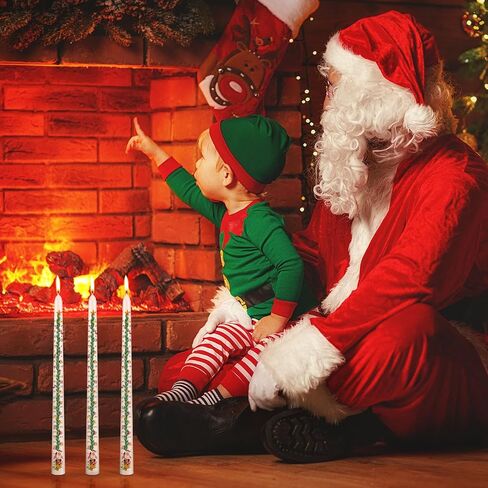 Jutom 3 Pcs Christmas Advent Candle Countdown Christmas Calendar Candle Christmas Gifts Advent Calendar, 12 Inch in Saudi Arabia