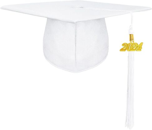 Unisex Adult Matte Graduation Cap with 2024+2023 Tassel Year Charm for High School & Bachelor Master in Saudi Arabia