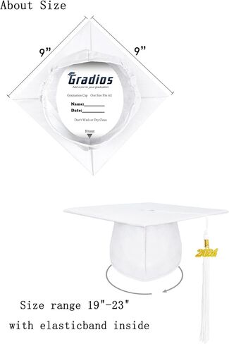 Unisex Adult Matte Graduation Cap with 2024+2023 Tassel Year Charm for High School & Bachelor Master in Saudi Arabia