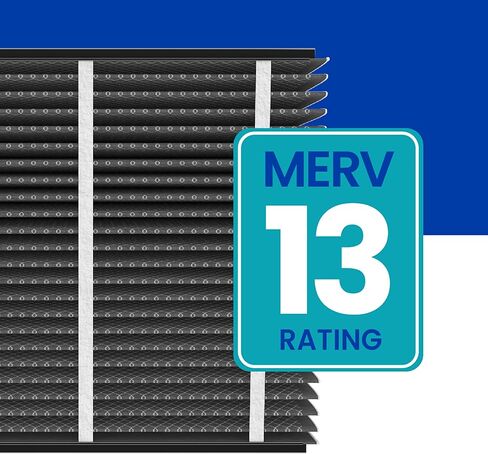 فلتر بديل AprilAire 413CBN لأجهزة تنقية الهواء المنزلية بالكامل من AprilAire - MERV 13 مع الكربون، حساسية منزلية صحية + تقليل الرائحة، فلتر هواء 16x25x4 (عبوة من قطعتين) in Kuwait