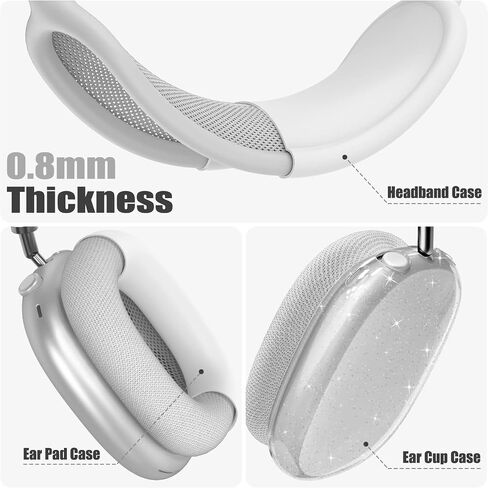 【3 in 1】 Case Cover for AirPods Max Headphones, Anti-Scratch Sweat-Proof Ear Pad Covers/Ear Cups Cover/Headband Cover Protectorfor Apple AirPods Max - Pink in Kuwait