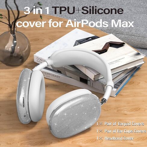 【3 in 1】 Case Cover for AirPods Max Headphones, Anti-Scratch Sweat-Proof Ear Pad Covers/Ear Cups Cover/Headband Cover Protectorfor Apple AirPods Max - Pink in Kuwait