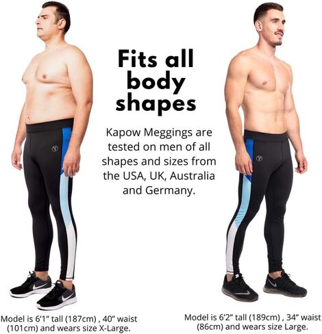 Kapow Meggings Performance Pro Range - Mens Compression Leggings with Pockets for Athletic Workout Performance in Saudi Arabia