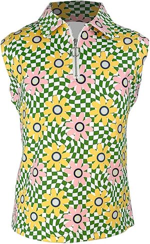 Hazy Shade of Winter Sleeveless Polo Junior Golf Outfit UPF50+ YKK Zipper for Tweens and Teens 8-18 Years Old in Saudi Arabia