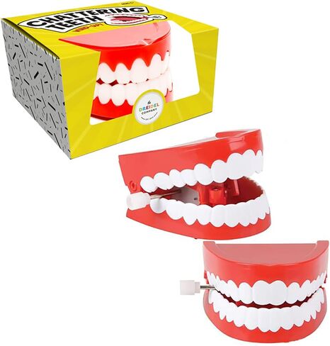 The Dreidel Company Wind Up Teeth Chomping & Chattering Teeth Toys for Kids Birthday Party Favors, Novelty and Gag Gifts, 2.5" Inches (2-Pack) in Kuwait