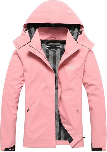 Women's Waterproof Raincoat Lightweight Rain Jacket Detachable Hood Travel Outdoor in Saudi Arabia
