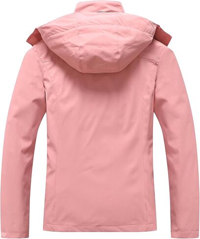 Women's Waterproof Raincoat Lightweight Rain Jacket Detachable Hood Travel Outdoor in Saudi Arabia