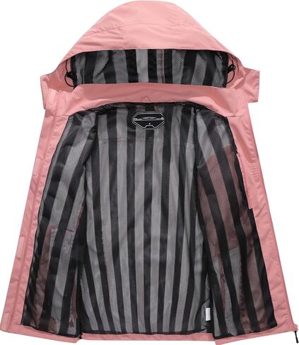 Women's Waterproof Raincoat Lightweight Rain Jacket Detachable Hood Travel Outdoor in Saudi Arabia