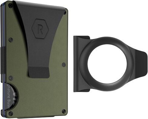 محفظة Ridge EDC Bundle Matte Olive Money Clip للرجال (تيتانيوم) + مجموعة حافظة Airtag - محفظة آمنة ومحمية بتقنية RFID مع حامل Airtag ومشبك نقود. in Kuwait