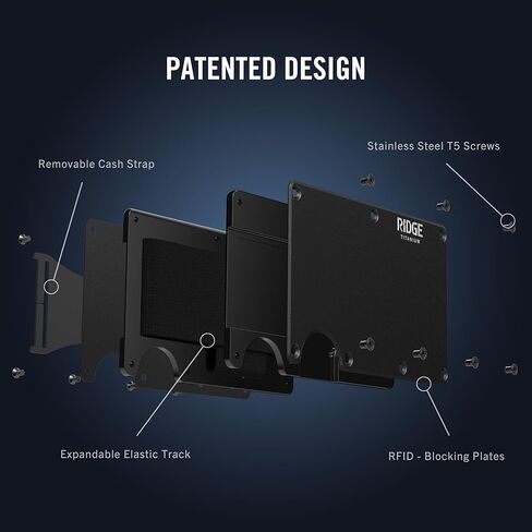 محفظة Ridge EDC Bundle باللون الأسود غير اللامع بحزام للنقود للرجال + مجموعة حافظة Airtag - محفظة آمنة ومحمية بتقنية RFID مع حامل بطاقة هوائية وحزام للنقود in Kuwait