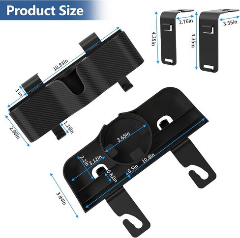 2Pack Car Headrest Backseat Organizer with Cup Holder,Back Seat Cup Holders for Cars,Backseat Car Organizer with Headrest Hooks,Backseat Drink Cup Holder Compatible with Most Vehicles Black in Saudi Arabia