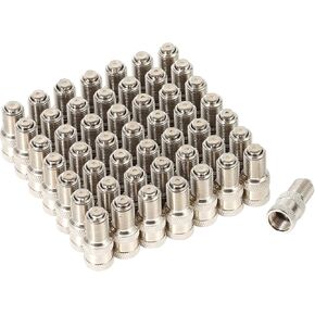 V2B Double Seal Valve Stem Cap, Suitable for high pressure truck car RV bus tire valves, brass nickel-plated material, double protection，Pack of 50