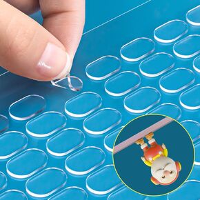560Pcs Adhesive Stick Dots, Clear Sticky Tack Putty, Double Sided Museum Putty, Poster Putty for Wall Hanging, Crafts, Balloons, Festival Party Decorations, 0.31x 0.51" No Trace