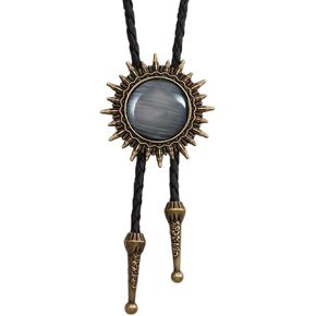 Joxevyia Bolo Tie for Men Southwestern Cowboy Bolo Ties Womens Sun Gray Stone Necktie Vintage Bolo Necklace for Boys Western Gift for Him