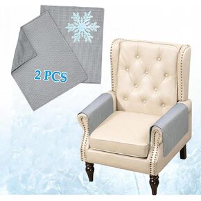 Couch Arm Covers Sofa Arm Rest Covers Recliner Headrest Protector for Pet Proof Couch Headrest Chair Arm Cover Anti Scratch Armchair Cooling Slipcovers Washable Non Slip Decorate Covering (2 PCS Grey)