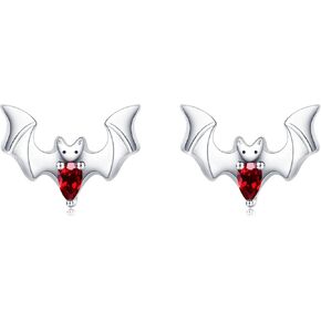 925 Sterling Silver Bat Earrings Halloween Earrings Gothic Stud Earrings for Girls Animal Earrings Hypoallergenic Bat Jewelry Gift for Women Halloween Christmas Birthday